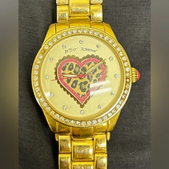 Betsey Johnson | Jewelry | Betsy Johnson Gold Cheetah Heart  display picture 3